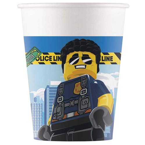 8 Paper Cups Lego City 200ml
