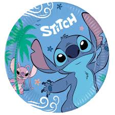 8 Paper Plates Stitch & Angel 23cm