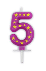Numeral Candle 5 Stars 6cm