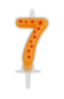 Numeral Candle 7 Stars 6cm