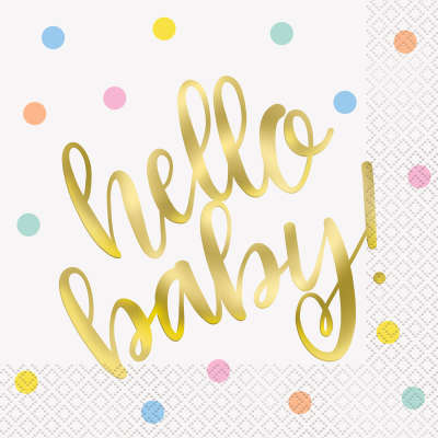 16 Napkins Hello Baby