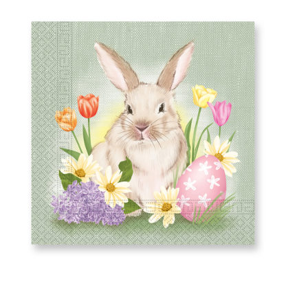 20 Napkins Bunny & Flowers
