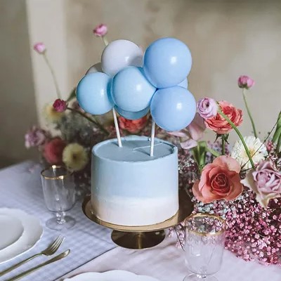 Cake Topper Balloons Blue 29cm