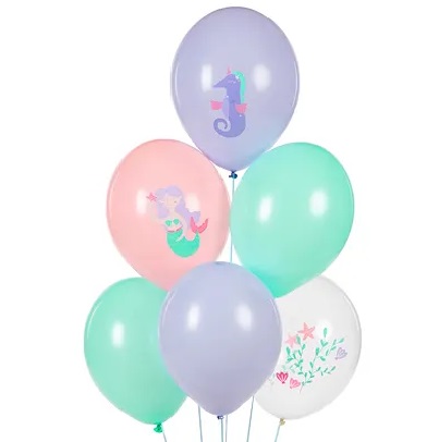 6 Balloons 30cm Mermaid