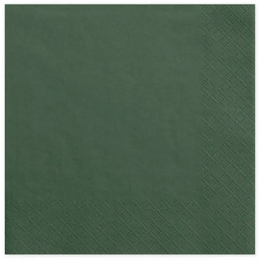 20 Napkins Bottle Green 33X33cm