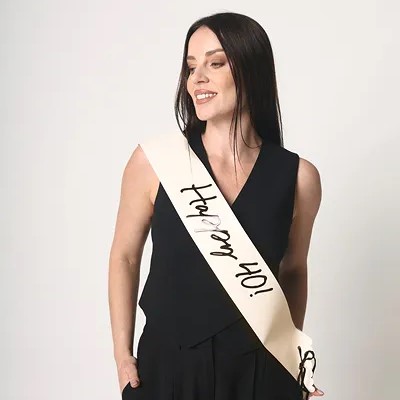 Happy 40 Sash, cream, 76 cm