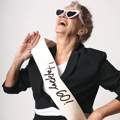 Happy 60 Sash, cream, 76 cm