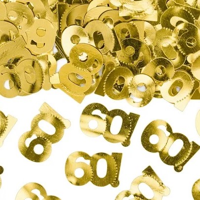 Foil 60th Birthday Confetti Gold 14gr
