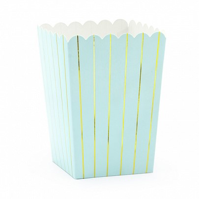 6 Light Blue with Gold Stripe treat boxes