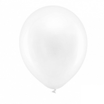 100 Balloons Metallic White 23cm