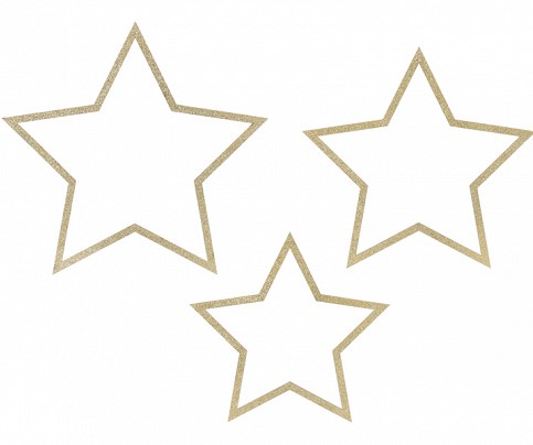 3 Wooden Hanging decorations Stars